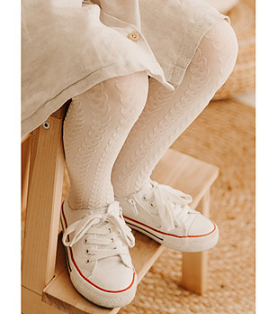 Детски фигурален чорапогащник 60 DEN BRAIDY в цвят гардения снимка