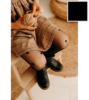 Черен детски фигурален чорапогащник на точки 15 DEN DOTTY снимка