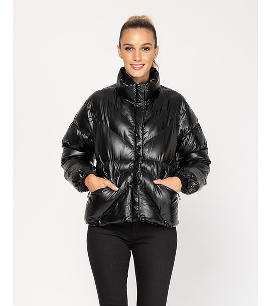 Късо черно дамско яке  снимка