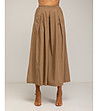 Дамски памучен широк пола-панталон в цвят камел-1 снимка