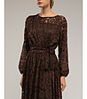 Тъмнокафява дълга дантелена рокля-3 снимка