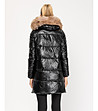 Черно дамско зимно капитонирано яке-1 снимка