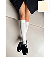 Дамски чорапи в екрю до коляното на райета LAURA-0 снимка