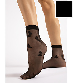 Черни тънки чорапи с пеперуди SUMMER 15 DEN снимка