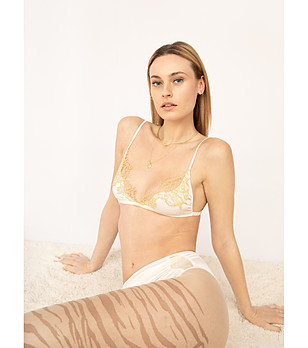 Кафяв телесен фигурален чорапогащник 15 DEN TIGRIS снимка