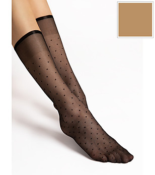 Телесни фигурални чорапи до коляно 20 DEN TRISHA снимка