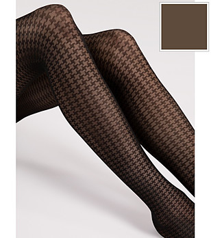 Кафяв фигурален чорапогащник 30 DEN UFFICIO снимка