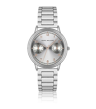 Мъжки сребрист кварцов часовник с метална верижка снимка