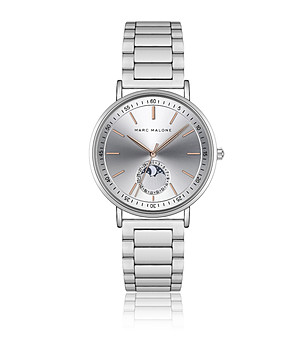 Мъжки сребрист часовник с метална верижка снимка