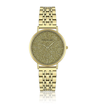 Дамски златист кварцов часовник с метална верижка снимка