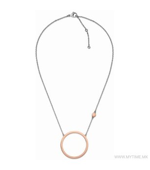 Дамско двуцветно колие с кръгла висулка  снимка
