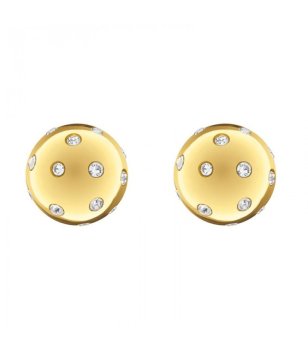 Златисти дамски обици с кристали  снимка