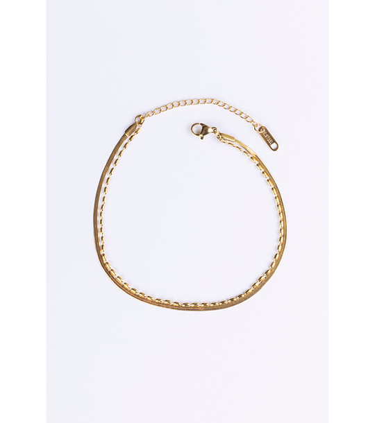 Дамска позлатена  гривна за глезен от стомана снимка