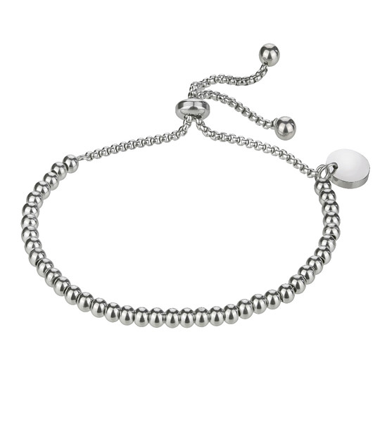 Сребриста гривна Paris от неръждаема стомана с топчета снимка