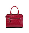 Дамска чанта в малиново червено с релеф-1 снимка