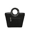 Черна дамска чанта с кръгли дръжки-1 снимка