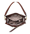 Дамска чанта в тъмнокафяво с декоративна катарама-3 снимка