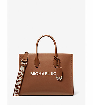 Кафява дамска кожена чанта MIRELLA снимка