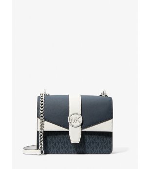 Дамска синя чантичка с магнитно закопчаване GREENWICH снимка