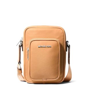 Дамска бежова чанта през рамо снимка