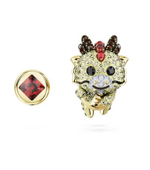 Жълти обеци със зодиакален дракон Swarovski снимка