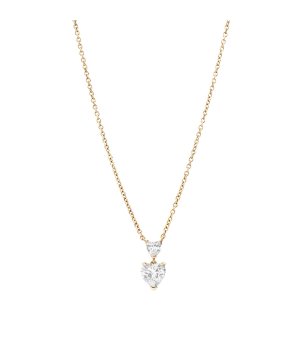 Дамско златисто колие с висулка сърце снимка