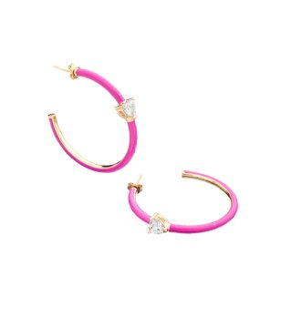 Дамски обеци халки в розово Chiara Ferragni снимка