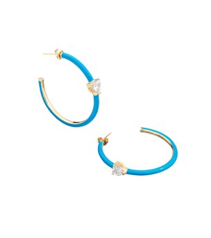 Дамски обеци халки в тюркоазено Chiara Ferragni снимка