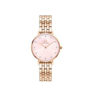 Дамски розовозлатист часовник с метална верижка  снимка