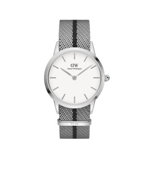 Сив дамски часовник с текстилна каишка снимка