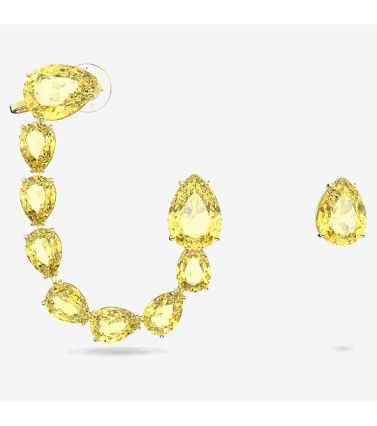 Дамски жълти обеци с кристали SWAROVSKI снимка