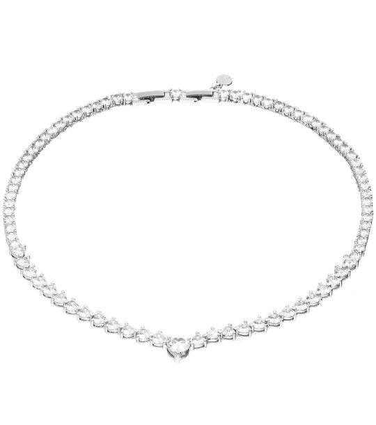 Сребристо колие с камъни  снимка