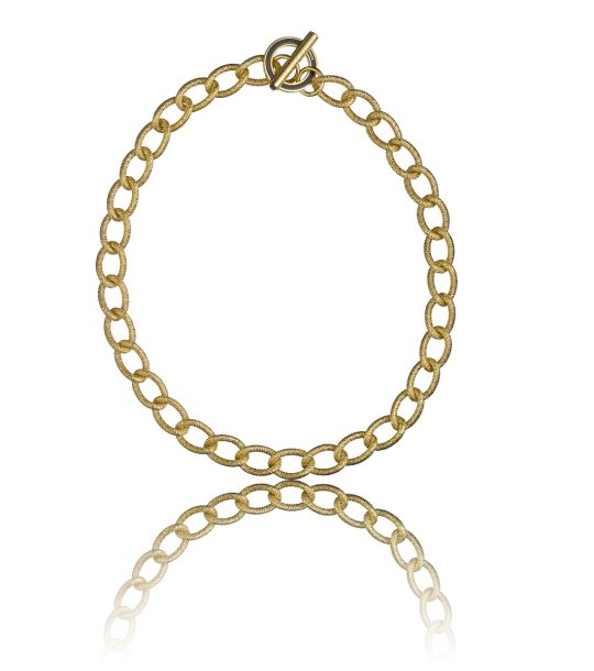 Дамско златисто колие от стомана  снимка