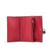 Дамско червено портмоне с метална емблема -2 снимка