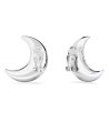 Дамски сребристи обеци полумесец със Swarovski кристали-1 снимка