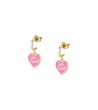 Златисти обеци с розово сърце  LOVE PARADE-0 снимка
