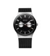 Мъжки черен часовник с керамичен безел -0 снимка