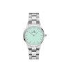 Дамски сребрист часовник с ментов циферблат-0 снимка