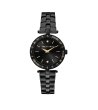 Дамски черен часовник с метална верижка -0 снимка