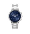 Мъжки сребрист часовник със син циферблат -0 снимка