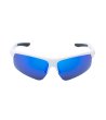 Бели мъжки слънчеви очила със сини огледални стъкла-1 снимка