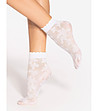 Бели къси чорапи с флорален десен Spring Vibes 15 DEN-0 снимка