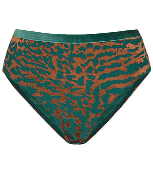 Долнище на бански в зелено и кафяво с висока талия NATURE'S MELODY снимка