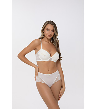 Бял дантелен сутиен със златни детайли EMBRACING снимка