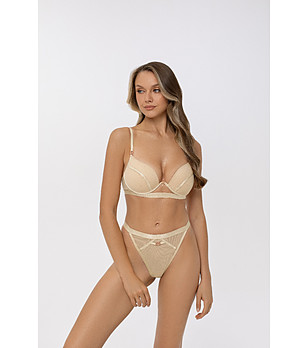 Бежов сутиен с блестящ тюл FRAMED BEAUTY снимка