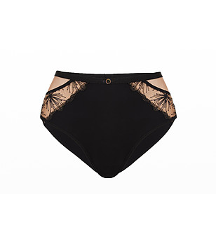 Черни бикини с висока талия с бродерия CONSORT снимка