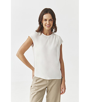 Кремава дамска блуза ZIMO 1 снимка