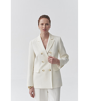 Кремаво дамско сако с двуредно закопчаване ANKINA снимка