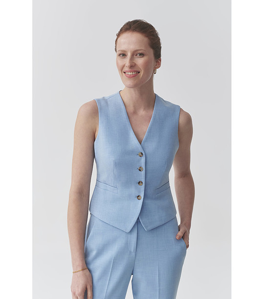 Светлосин дамски елек  RONITA 1 снимка