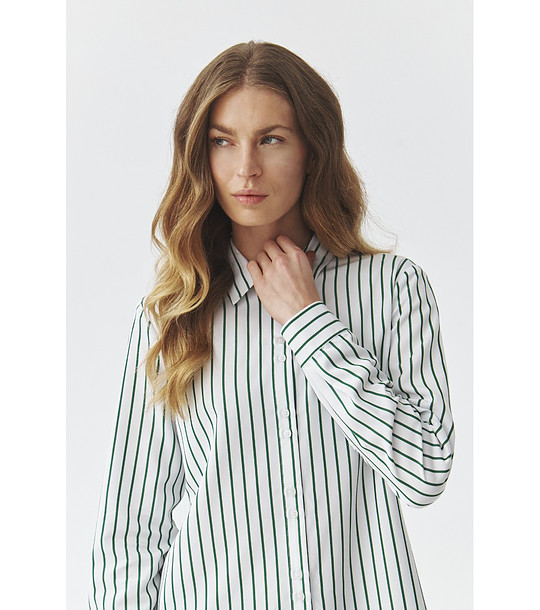 Бяла риза на зелени райета ENMO 1 снимка